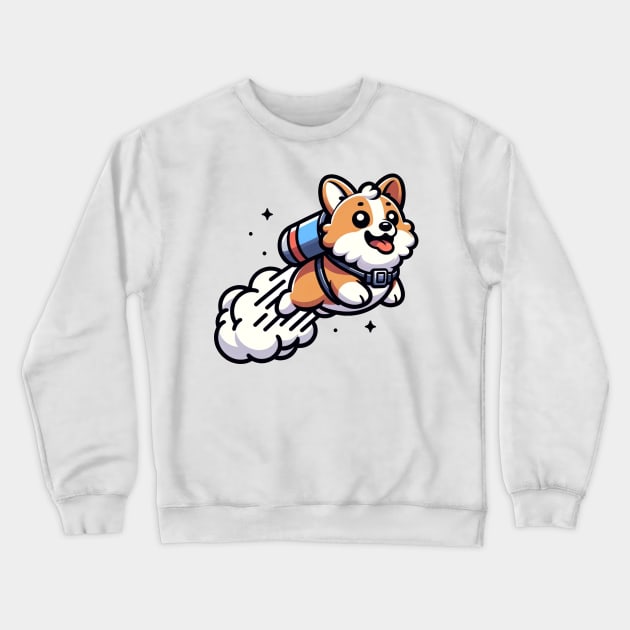 corgi to the moon Crewneck Sweatshirt by Ferdi Everywhere